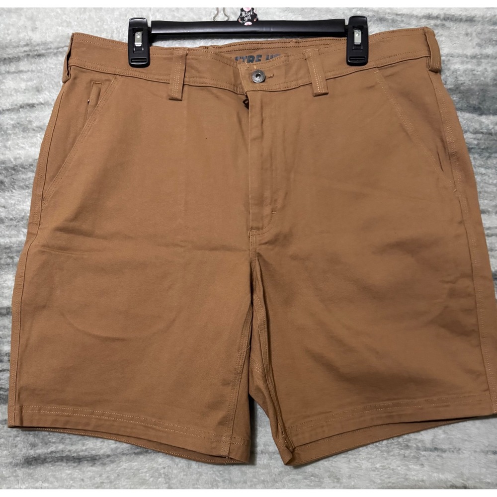 Duluth Trading Co Mens Brown Flex Fire Hose Relaxed Fit Cargo Shorts 36 9 Inseam